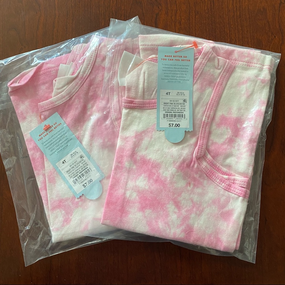 Cat & Jack Toddler Tank Top 4T Pink (2 tank tops)